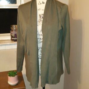 💫💫💫NYC ALLIANCE GREEN DRAPED OPEN FRONT CARDIGAN SIZE  SMALL/MEDIUM